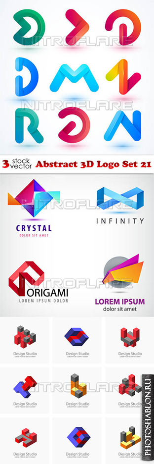 Vectors - Abstract 3D Logo Set 21