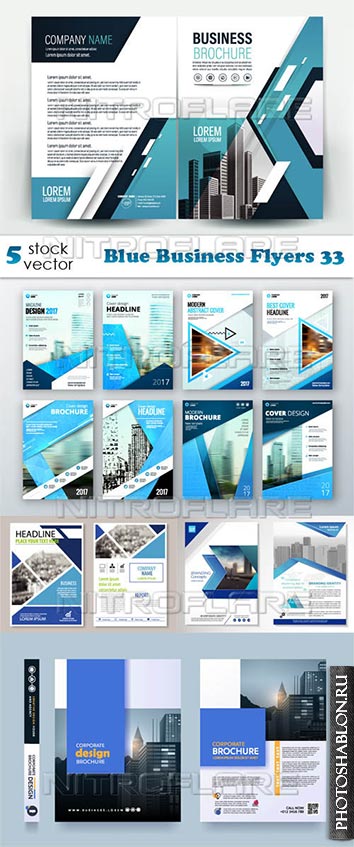 Векторный клипарт - Blue Business Flyers 33