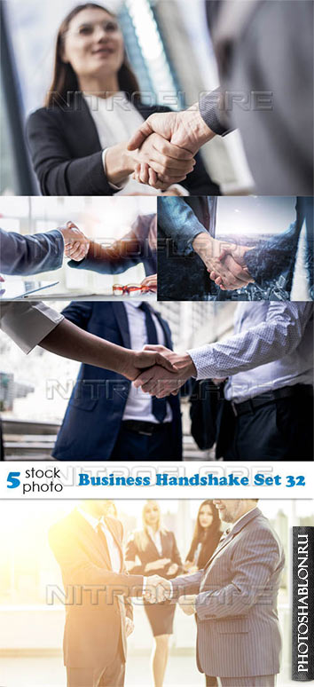 Растровый клипарт - Деловое рукопожатие / Business Handshake Set 32