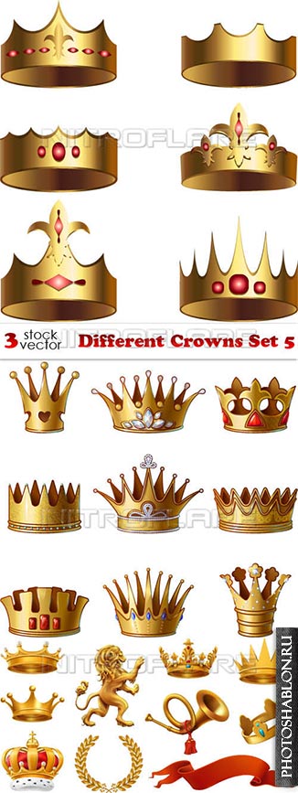Векторный клипарт - Короны / Vectors - Different Crowns Set 5