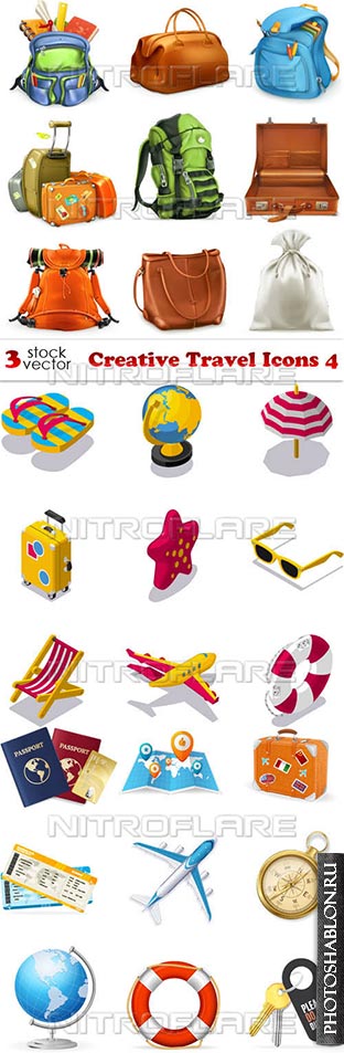 Векторные иконки - Путешествия / Vectors - Creative Travel Icons 4