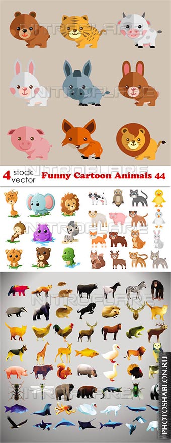 Векторный клипарт - Funny Cartoon Animals 44