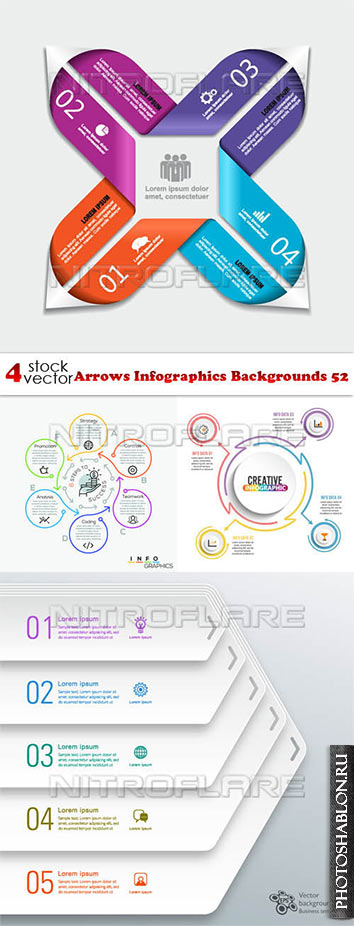 Vectors - Arrows Infographics Backgrounds 52