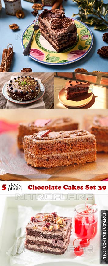 Клипарт, фото HD - Шоколадные пирожные / Photos - Chocolate Cakes Set