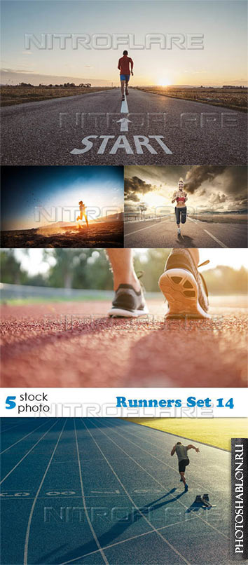 Растровый клипарт, фото HD - Бегуны / Runners Set 14