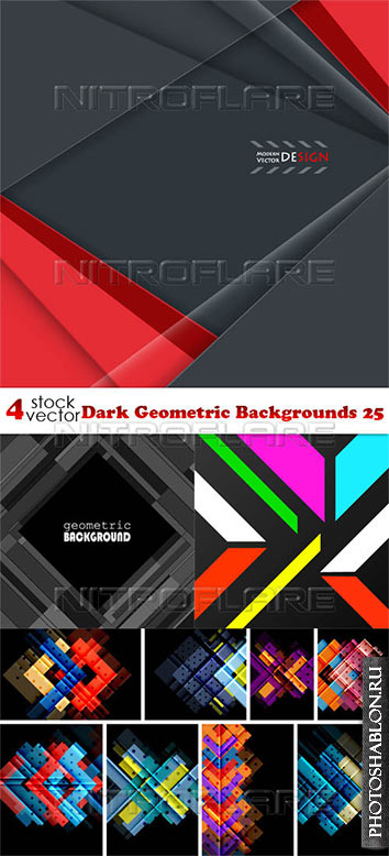 Vectors - Dark Geometric Backgrounds 25