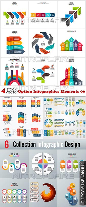 Vectors - Option Infographics Elements 90