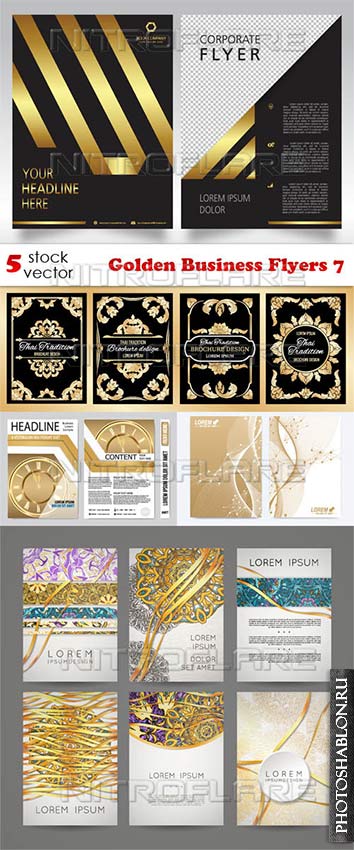 Векторный клипарт - Golden Business Flyers 7