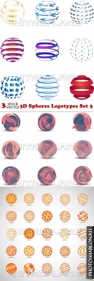 Vectors - 3D Spheres Logotypes Set 3