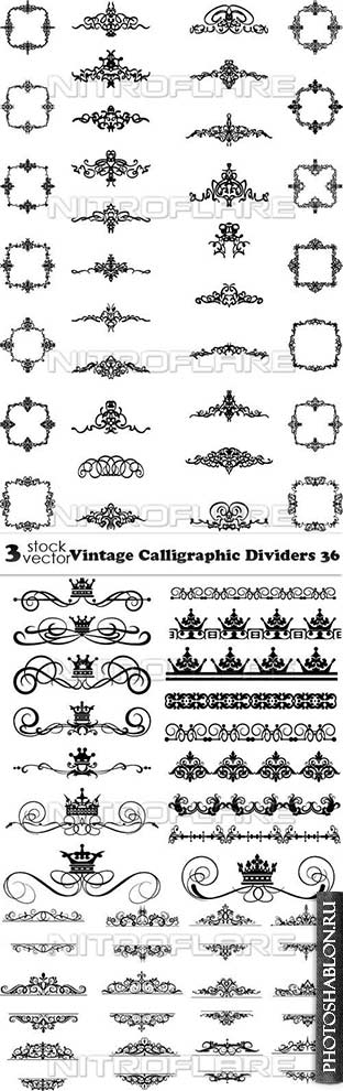 Vectors - Vintage Calligraphic Dividers 36