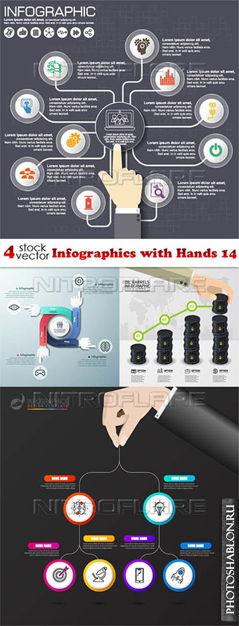 Vectors - Infographics with Hands 14