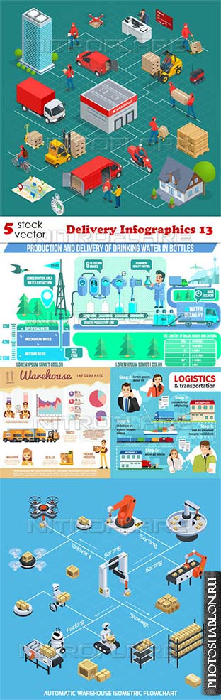 Векторный клипарт - Delivery Infographics 13