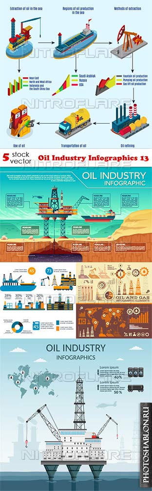 Векторный клипарт - Oil Industry Infographics 13