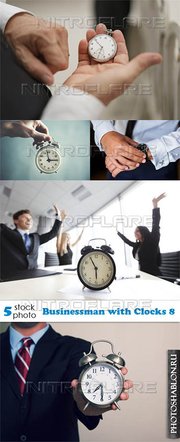 Растровый клипарт - Бизнесмен и часы / Businessman with Clocks 8