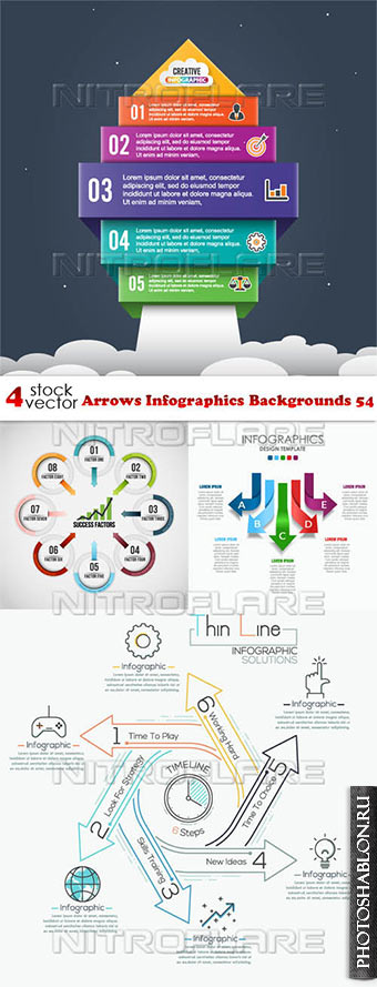 Vectors - Arrows Infographics Backgrounds 54