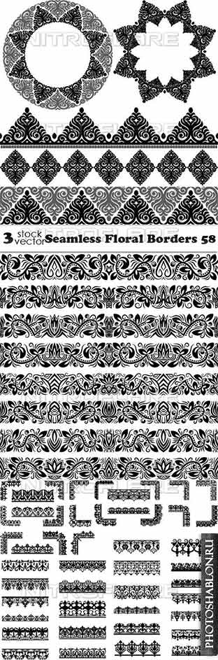 Vectors - Seamless Floral Borders 58