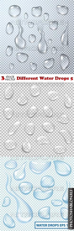 Векторный клипарт - Капли воды / Vectors - Different Water Drops 5