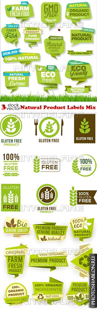 Vectors - Natural Product Labels Mix