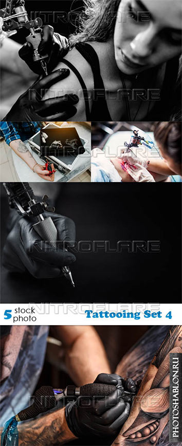 Растровый клипарт, фото HD - Нанесение татуировок / Tattooing Set 4