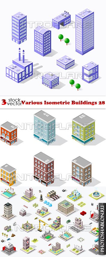 Vectors - Various Isometric Buildings 28