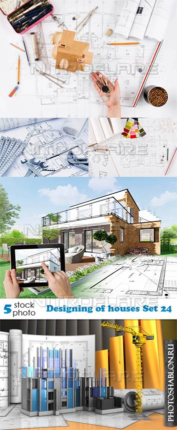 Растровый клипарт - Проектирование домов / Designing of houses Set 24