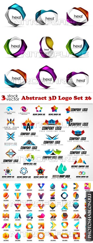 Vectors - Abstract 3D Logo Set 26