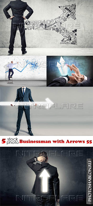 Растровый клипарт - Businessman with Arrows 55