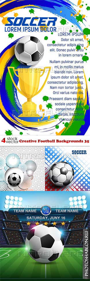 Векторный клипарт - Футбол / Vectors - Creative Football Backgrounds 3
