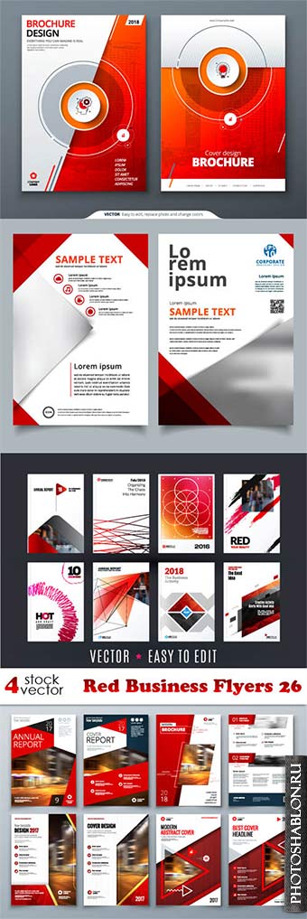 Vectors - Red Business Flyers 26