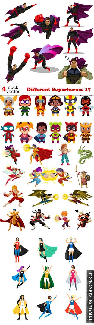 Векторный клипарт - Супергерои / Different Superheroes 17