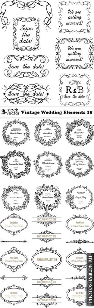Vectors - Vintage Wedding Elements 18