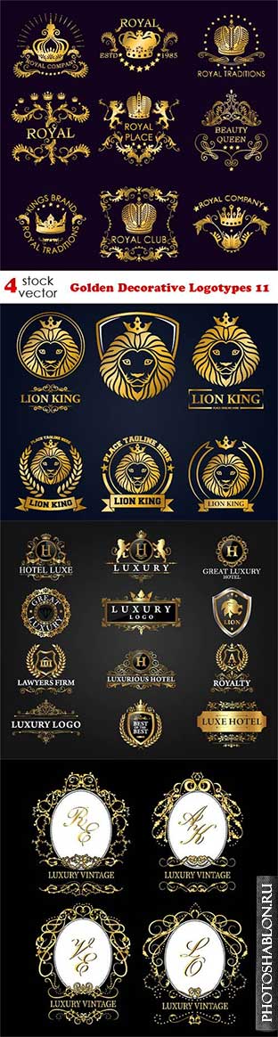 Векторный клипарт - Golden Decorative Logotypes 11