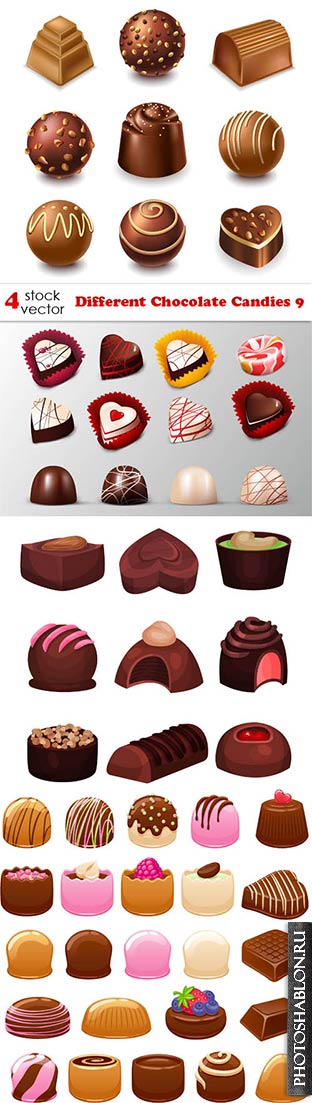 Векторный клипарт - Шоколадные конфеты / Different Chocolate Candies 9