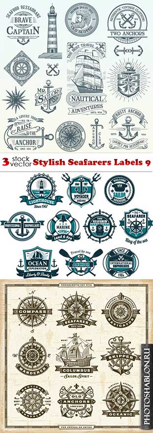 Vectors - Stylish Seafarers Labels 9