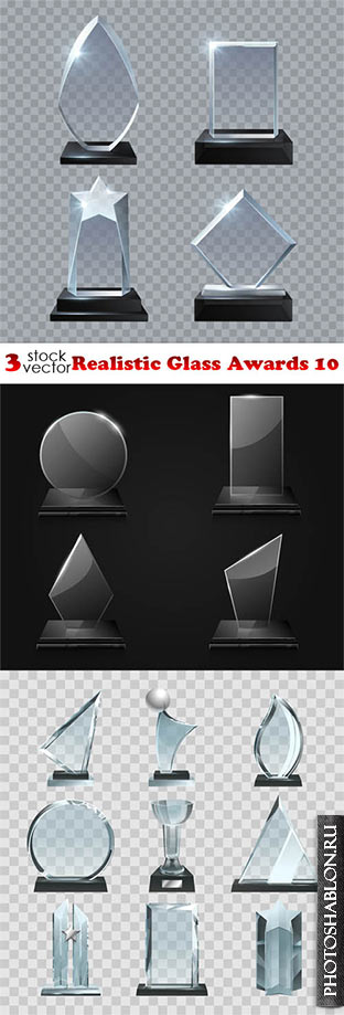 Vectors - Realistic Glass Awards 10