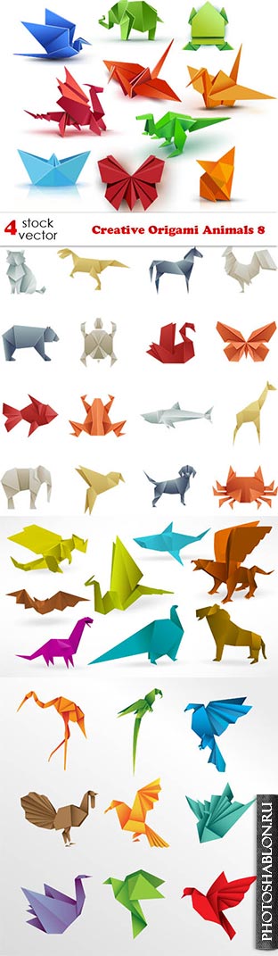 Векторный клипарт - Creative Origami Animals 8