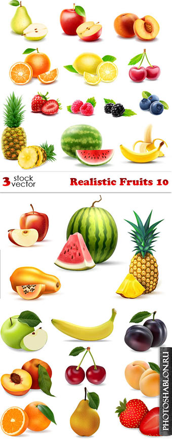 Векторный клипарт - Реалистичные фрукты / Vectors - Realistic Fruits