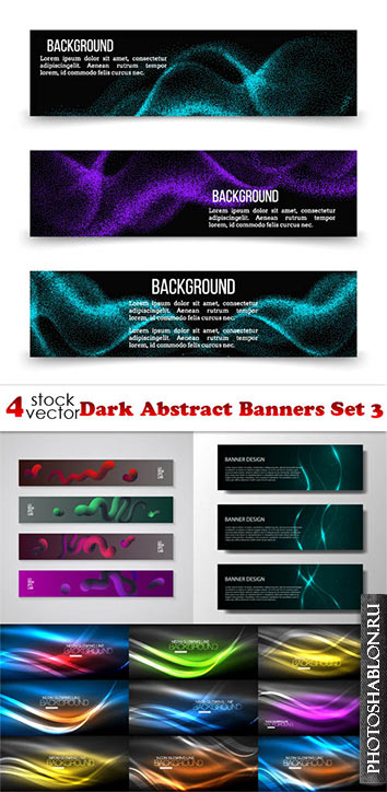 Vectors - Dark Abstract Banners Set 3