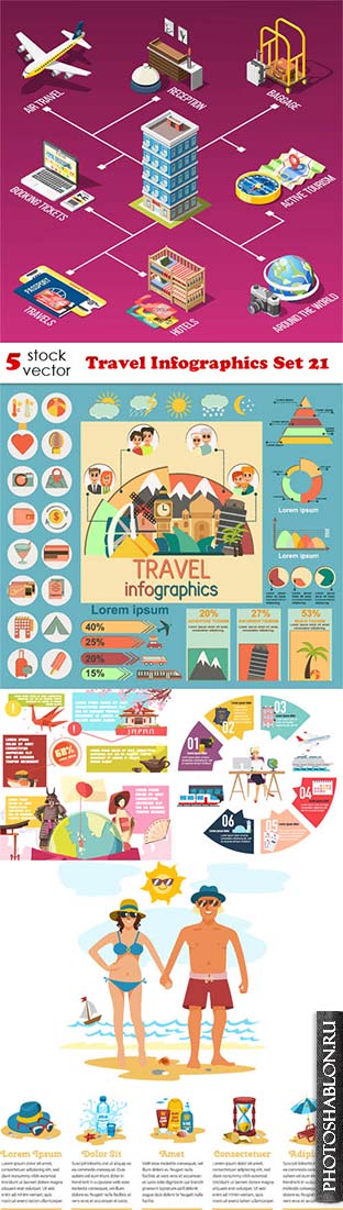 Векторный клипарт - Travel Infographics Set 21