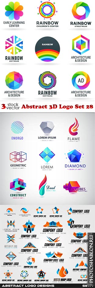 Vectors - Abstract 3D Logo Set 28