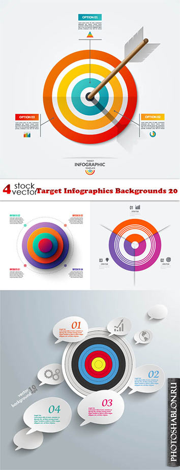 Vectors - Target Infographics Backgrounds 20