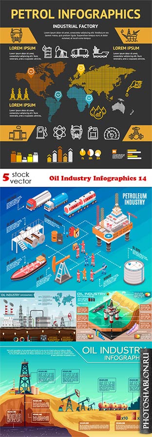 Векторный клипарт - Oil Industry Infographics 14