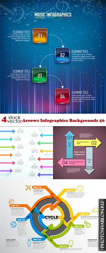 Vectors - Arrows Infographics Backgrounds 56