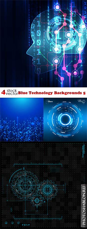 Vectors - Blue Technology Backgrounds 5