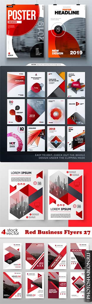 Vectors - Red Business Flyers 27