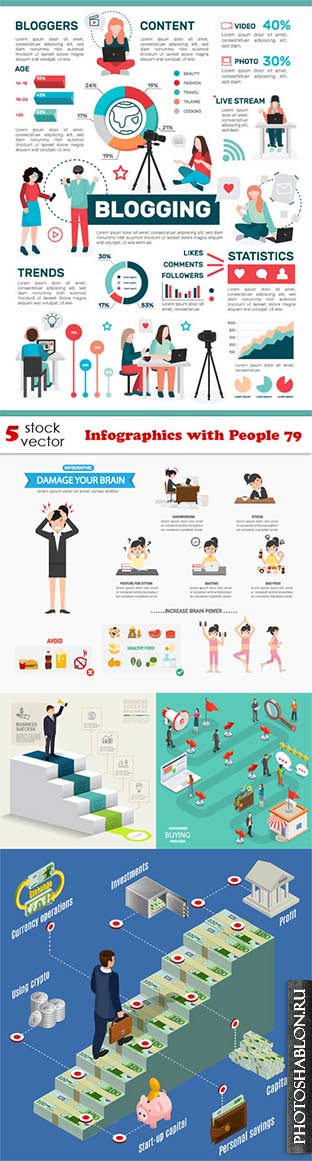 Векторный клипарт - Infographics with People 79