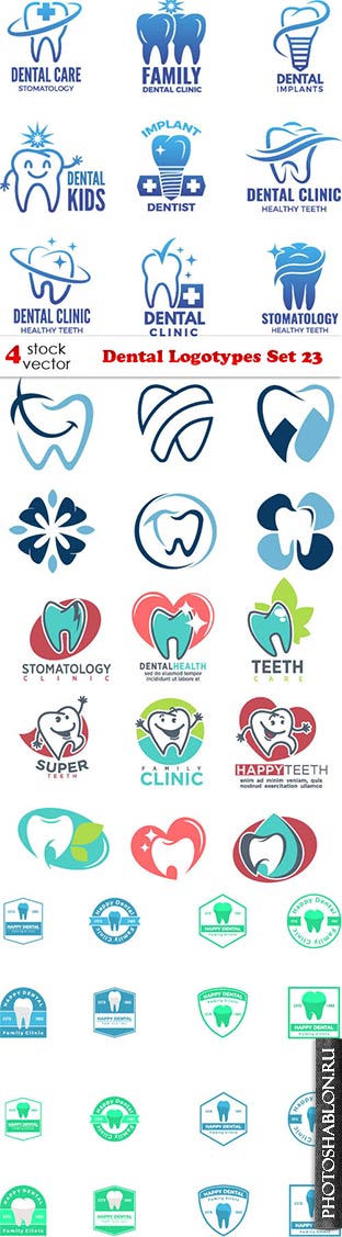 Векторный клипарт - Dental Logotypes Set 23