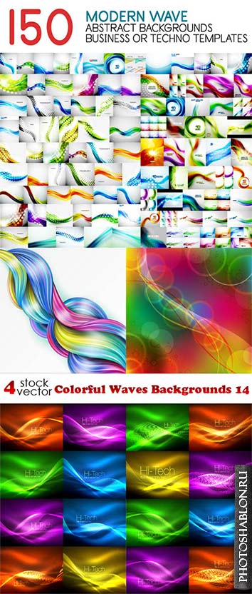 Vectors - Colorful Waves Backgrounds 14