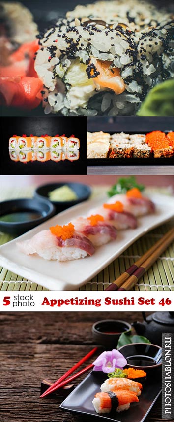 Клипарт, фото HD - Аппетитные суши / Photos - Appetizing Sushi Set 46