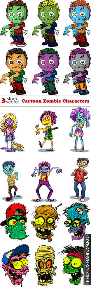 Vectors - Cartoon Zombie Characters